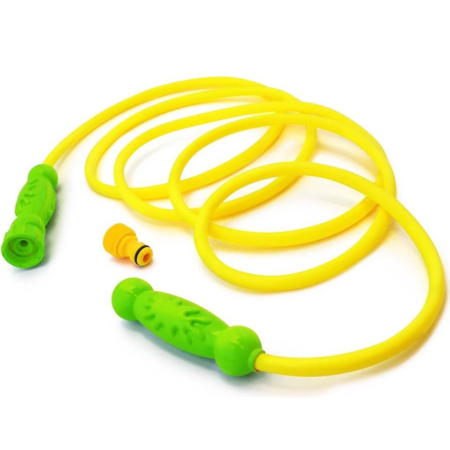 Jump 'N Splash Rope yellow skipping rope with green handles and water sprayer