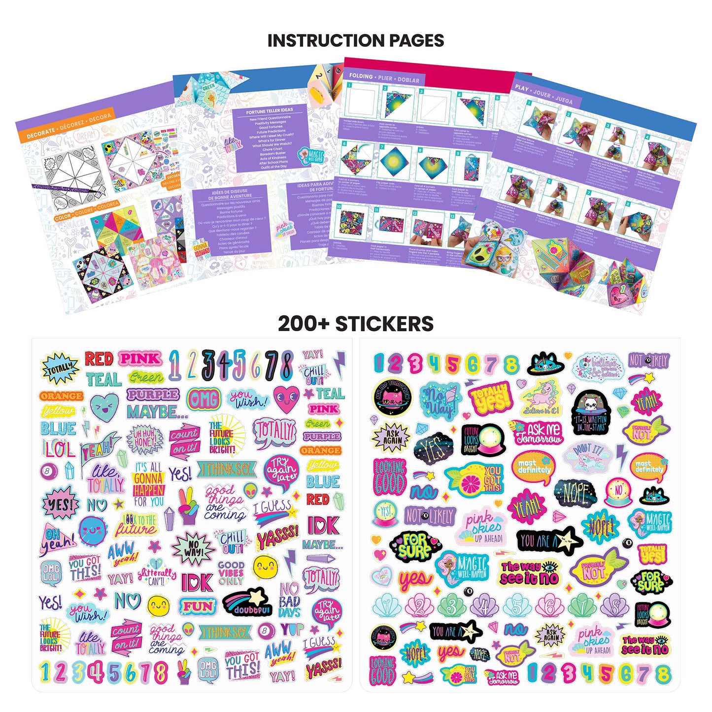 Creative Kids Secret Message Fortune Teller Portfolio - Art and Craft Kit