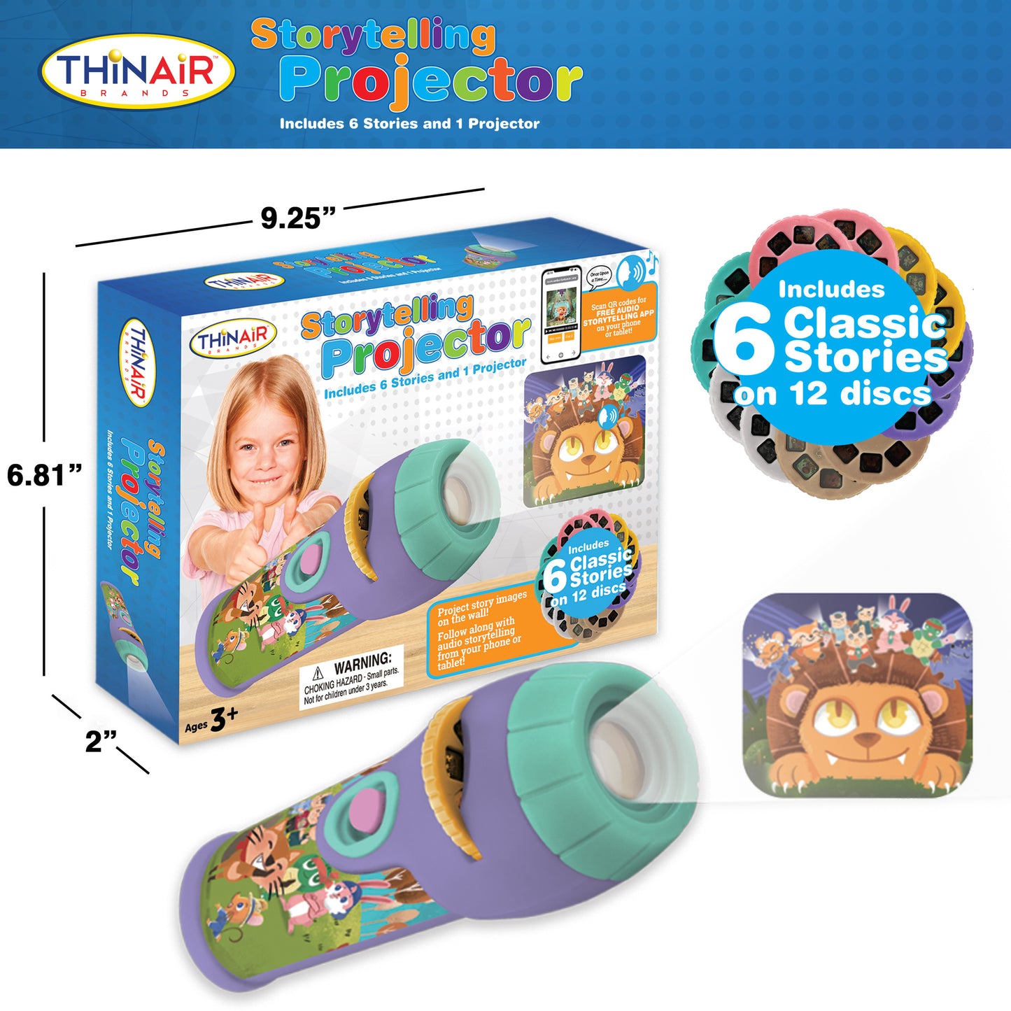 Playful Minds Storytelling Projector - Interactive Tales & Sounds for Kids