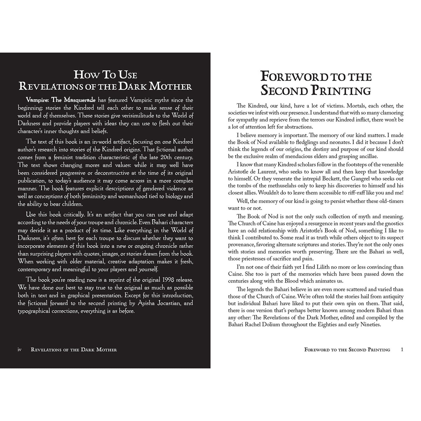 Vampire: The Masquerade - Revelations of the Dark Mother - 5E RPG Hardcover Reference