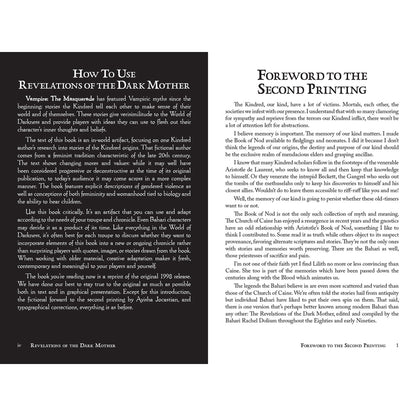 Vampire: The Masquerade - Revelations of the Dark Mother - 5E RPG Hardcover Reference