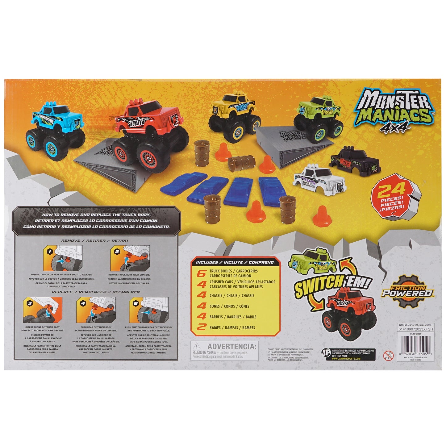Monster Maniacs Switch 'Ems 24pc Monster Truck Playset