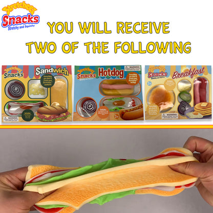 Stretcheez Snacks 2pk Mystery Combo: Breakfast, Sandwich, Hotdog Sets for Kids 3+