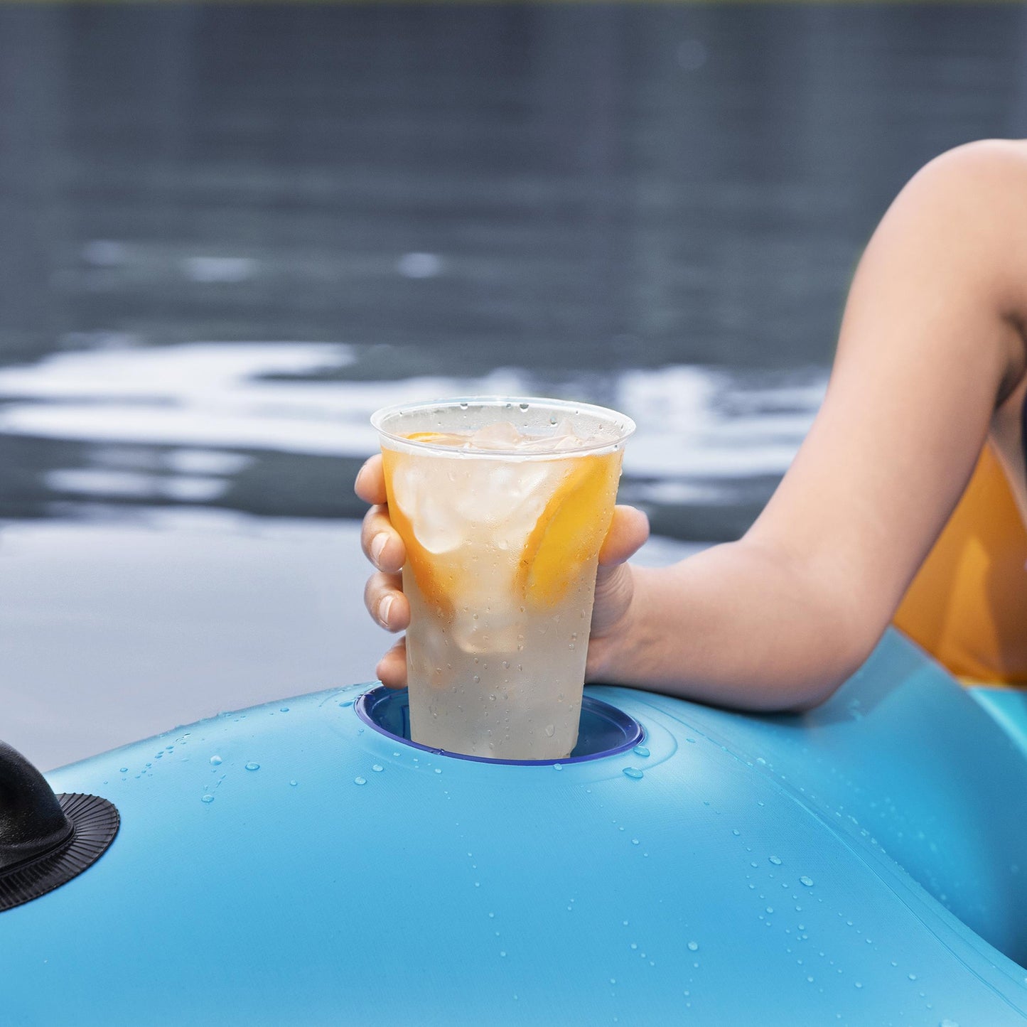 Hydro Force Day Drifter Island - 5 Person XL Water Float with Mesh Seats and Cup Holders