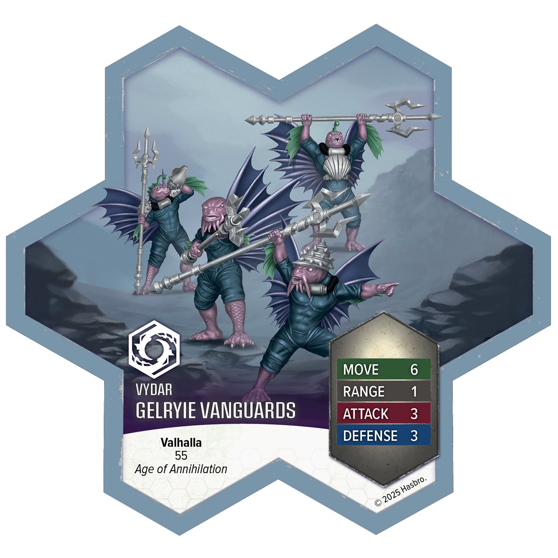 Heroscape Gelryie Vanguards army expansion with 5 pink and teal winged miniatures and weapons