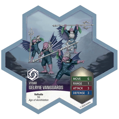 Heroscape Gelryie Vanguards army expansion with 5 pink and teal winged miniatures and weapons