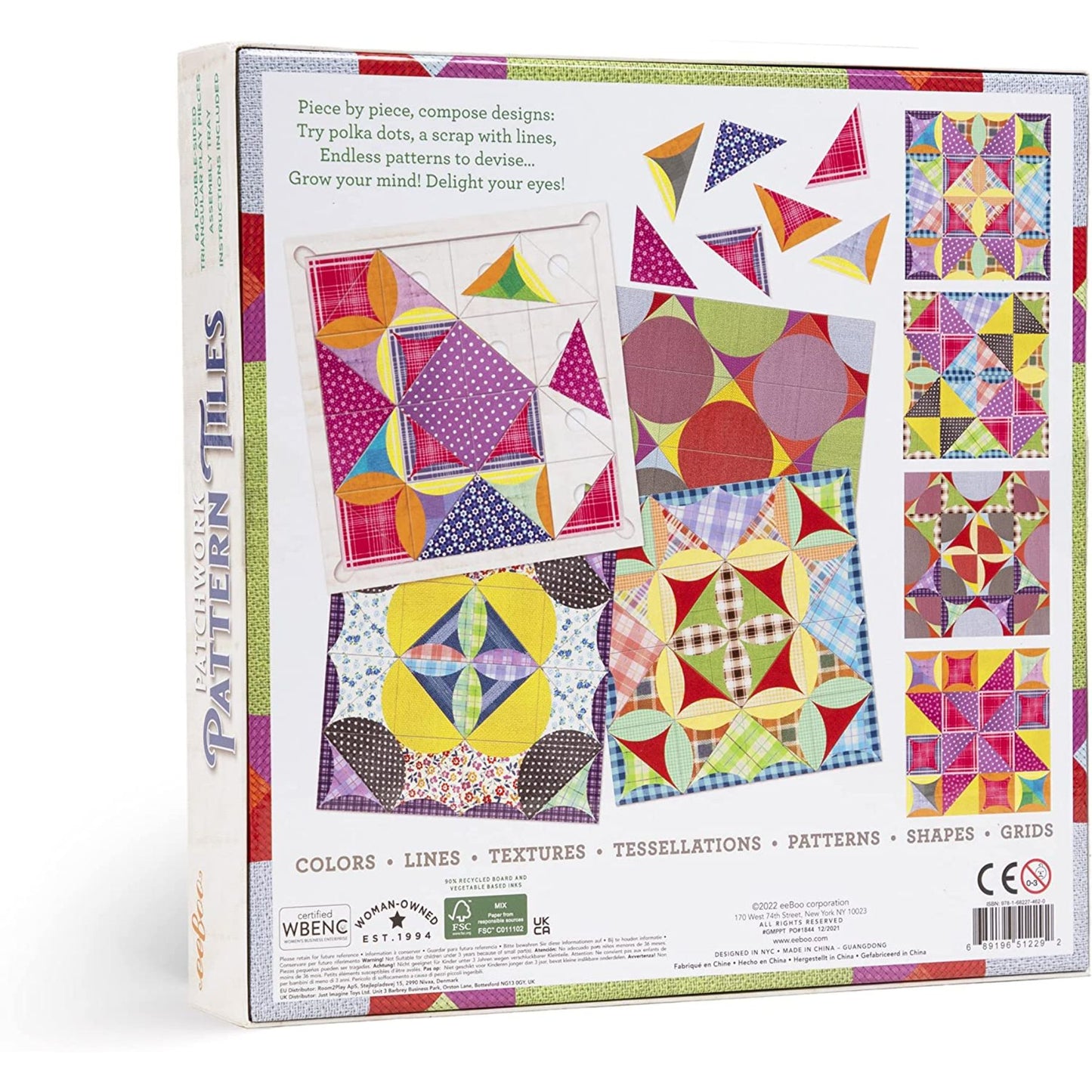 Eco-Friendly Patchwork Pattern Triangular Puzzle - 64 pc