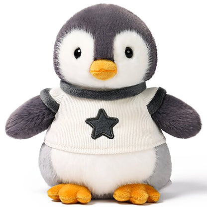 Ocean Series River Penguin 7" plush toy with gray head, white belly, yellow beak, dark star on white chest