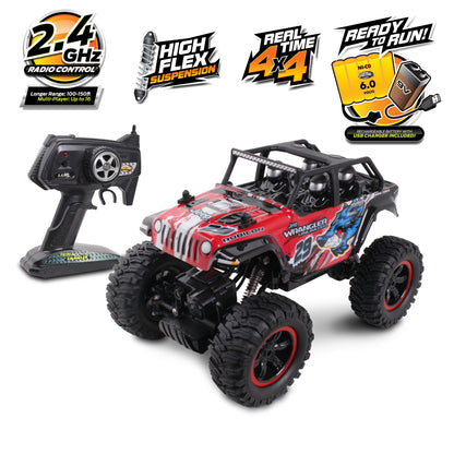 Mean Machines Radio Control 1:16 Jeep Wrangler Unlimited Rock Crawler - Black