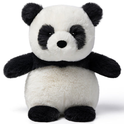 Shy Panda Cub 7" plush toy with black and white coloring, round body, and sitting position