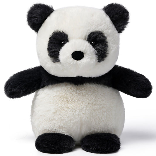 Shy Panda Cub 7" plush toy with black and white coloring, round body, and sitting position