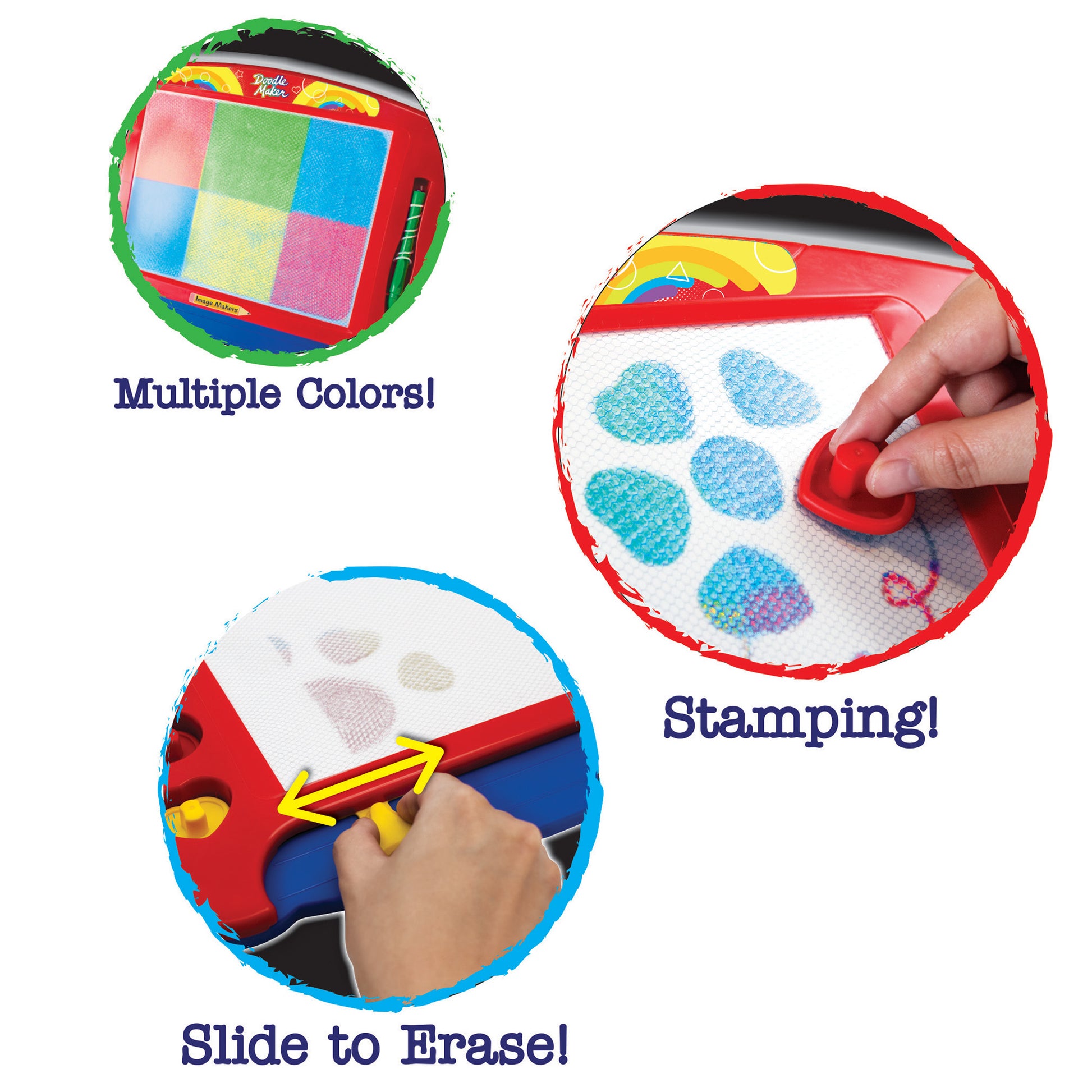Lanard Doodle Maker magnetic drawing board with colorful stamps and pen for kids