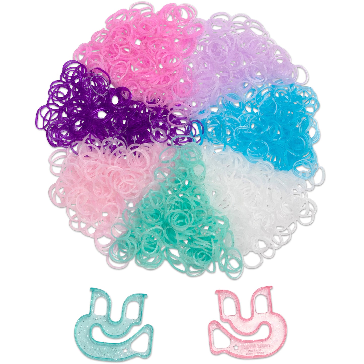 Rainbow Loom Sparkle Pop Treasure Box with 7000 colorful rubber bands in pink, purple, blue, and more