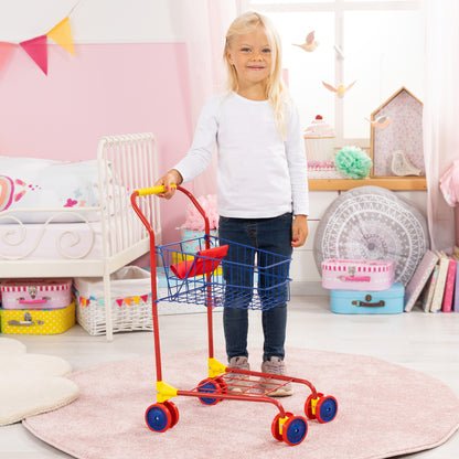 Bayer Design Shopping Cart - Grey & Blue, Grocery Pretend Play Toy for Toddlers