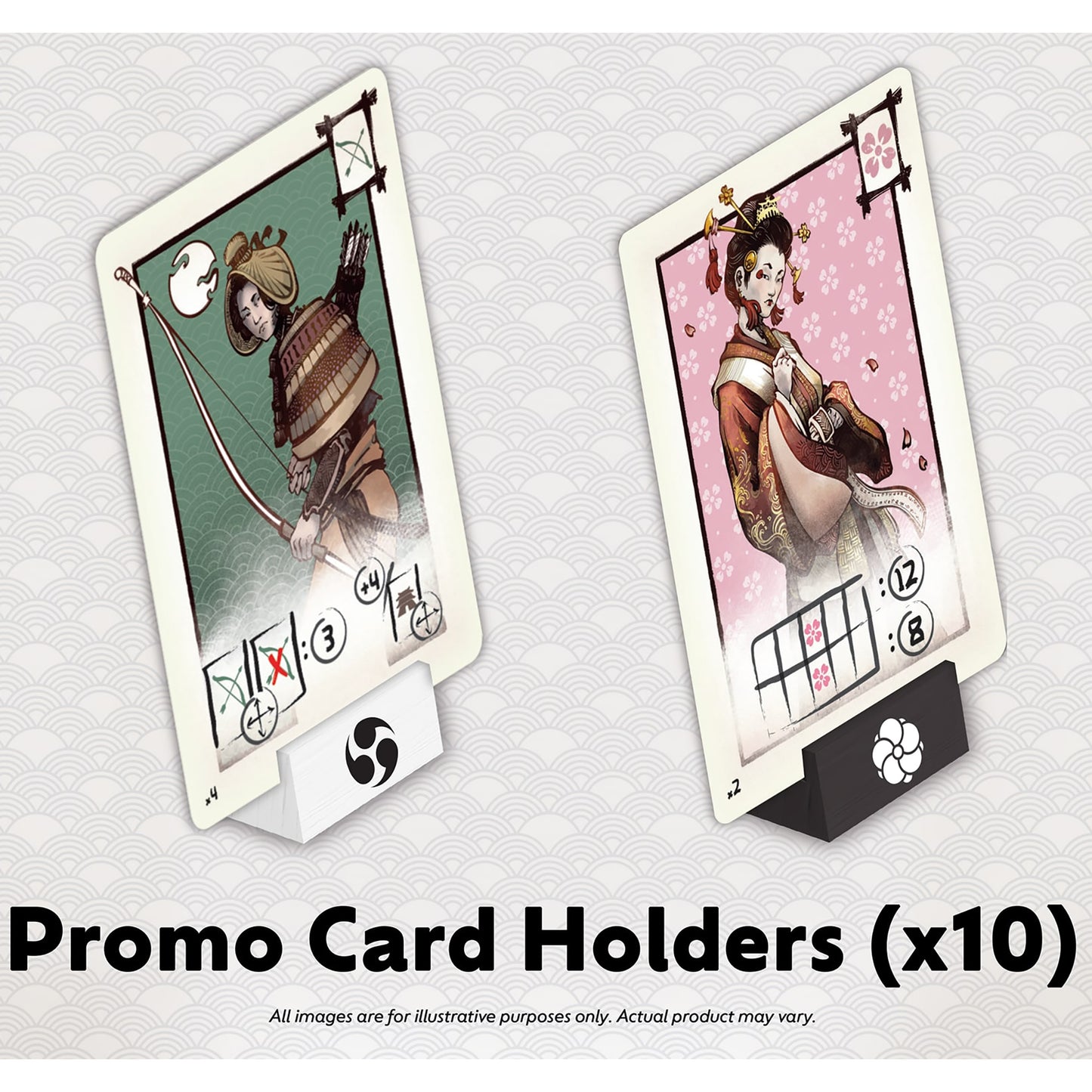 Naishi card game promo card holders set of 10 with Japanese-themed artwork in teal and pink