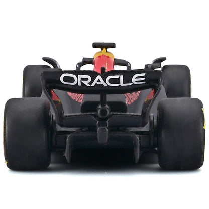 Bburago 1:64 Red Bull RB21 diecast race car in red and black with Oracle sponsorship, rear view