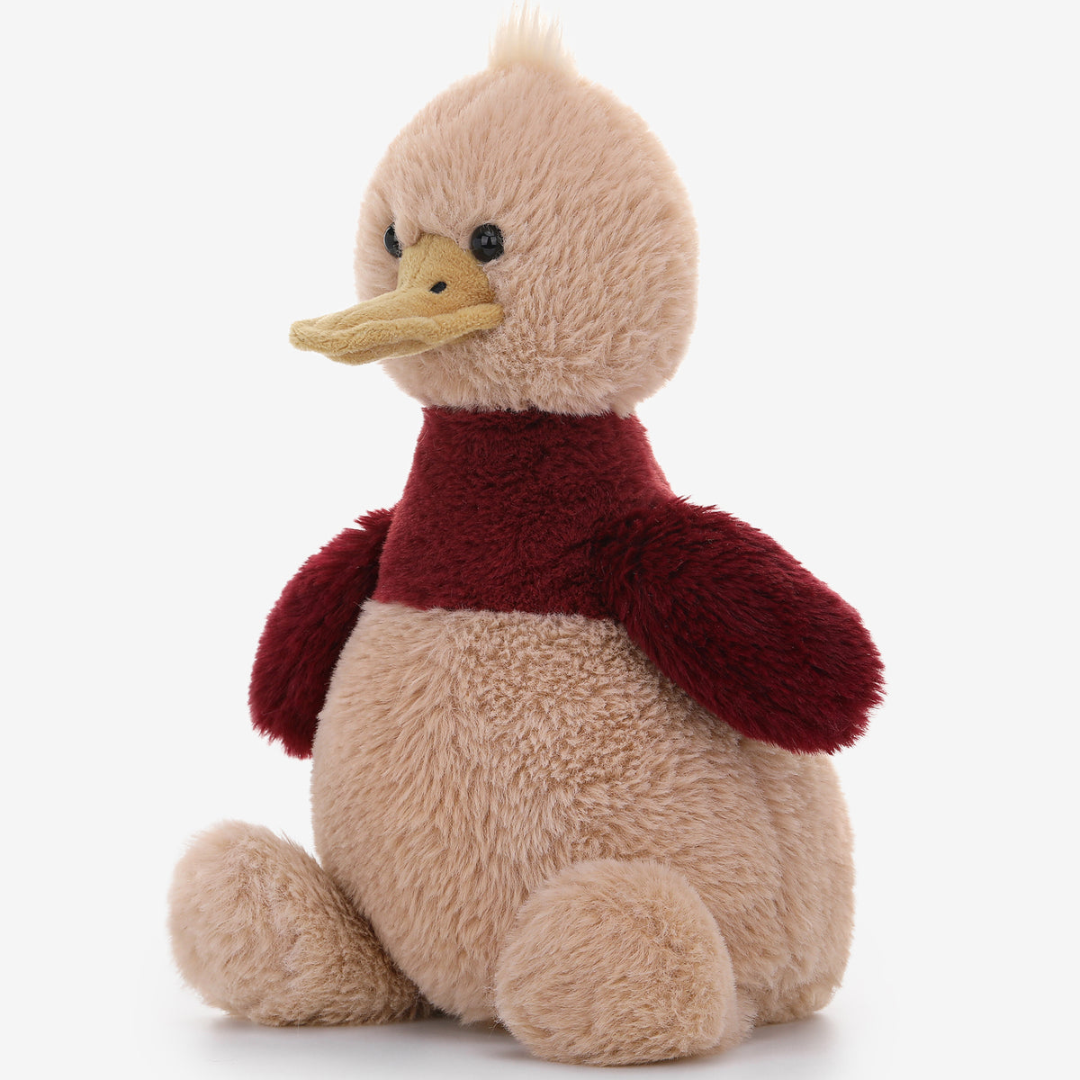 Farm Series Bordeaux Duck 9.8" plush toy with cream head, burgundy chest, and tan body sitting upright
