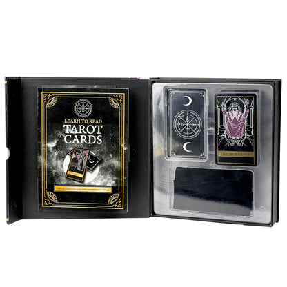 Learn to Read Tarot Cards gift box set with instruction book, tarot deck, and protective pouch