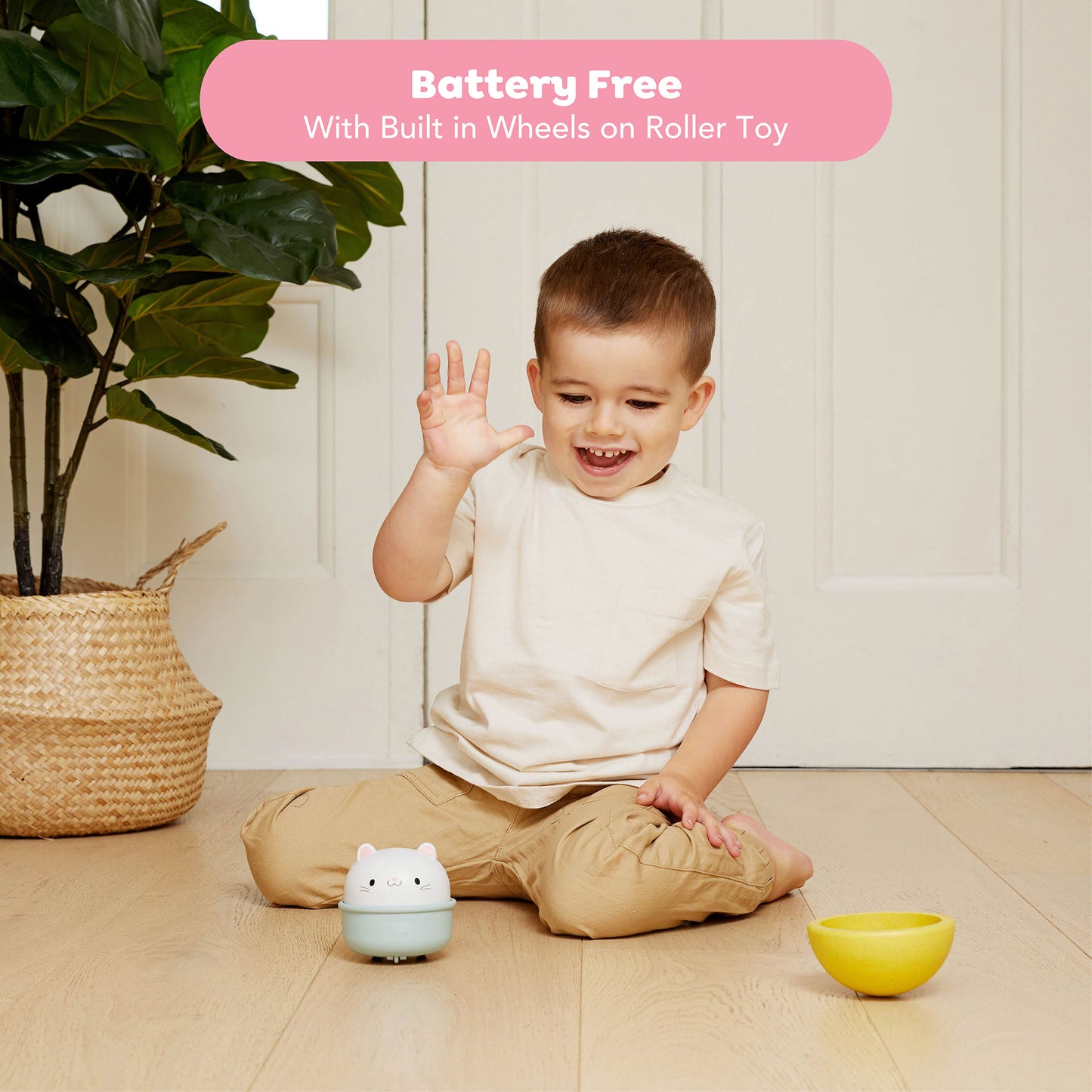 Tiger Tribe Rocking Roller Cat - Multi-Functional Wobble to Racer Toy, Toddler Friendly