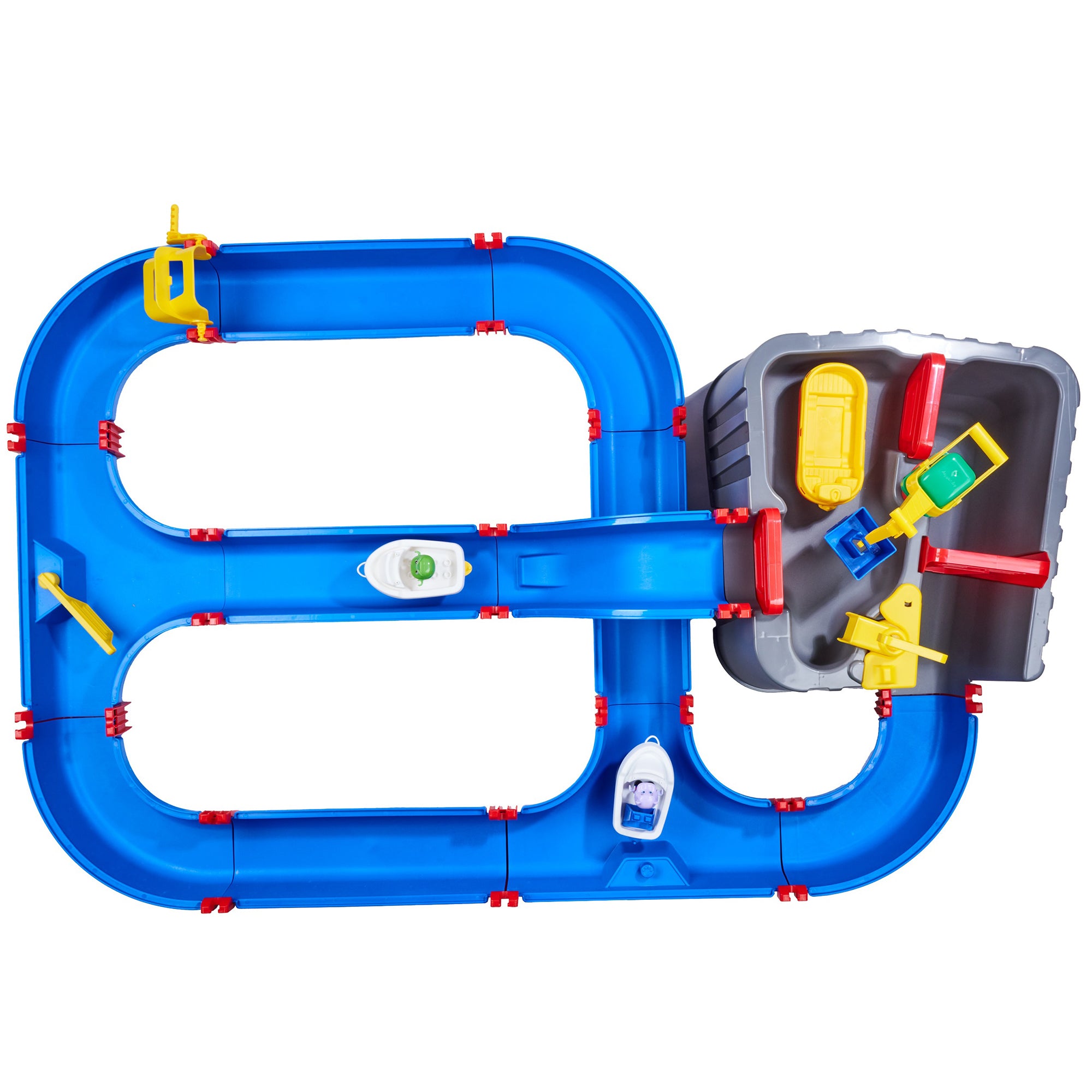 AquaPlay Harbor Waterway Playset With Crane, Pump, Slide, 3 Boats