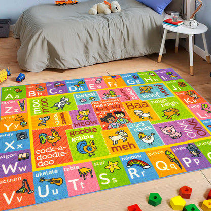 KC Cubs Educational ABC Alphabet Animal Sounds Playmat in bright multicolored design with letters and animals
