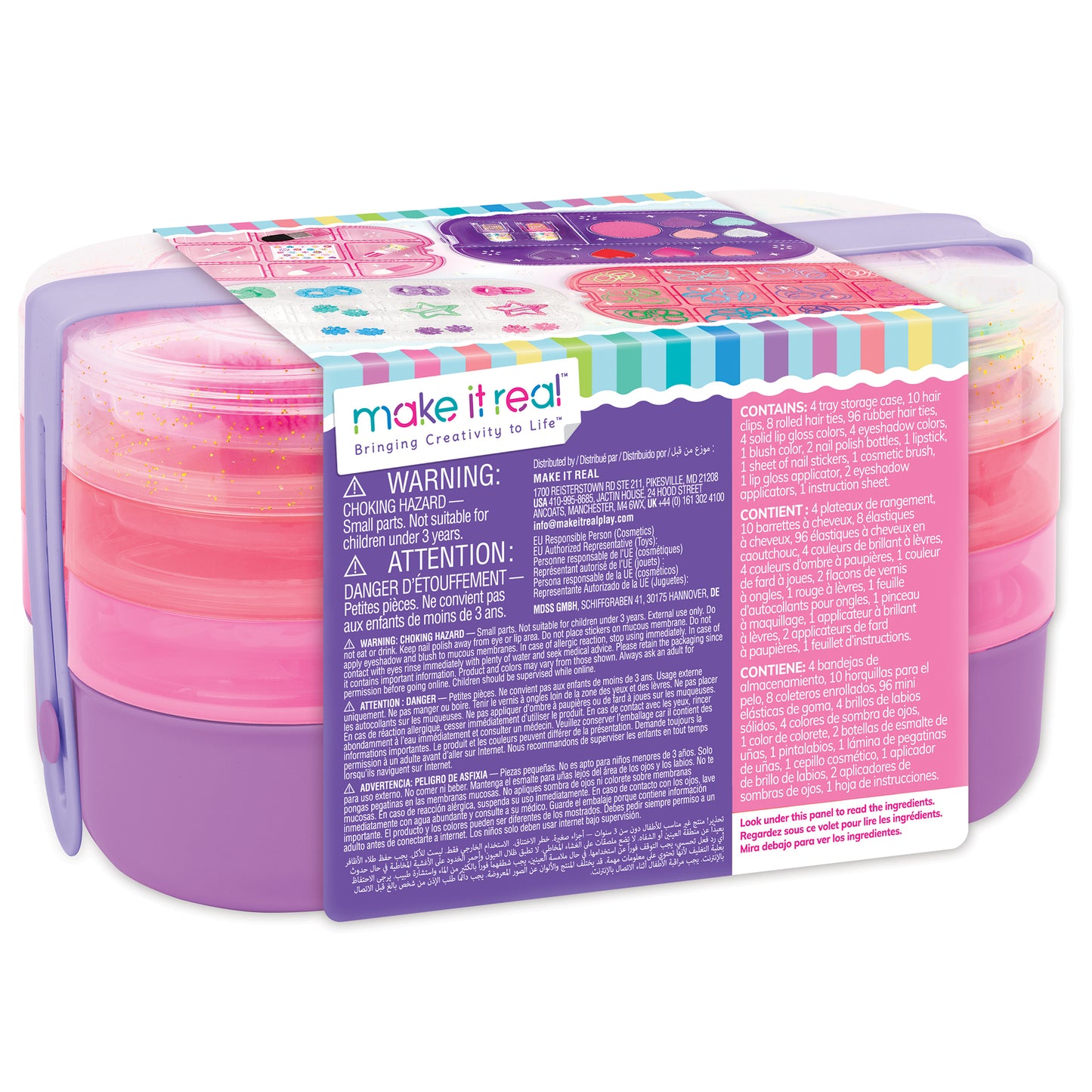 MIR Beauty 2-Go! Ultimate Glam Cosmetic Set - Pink & Purple