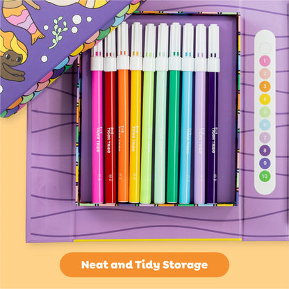 Tiger Tribe Mermaids & Friends Color by Numbers Activity Set - Includes Markers
