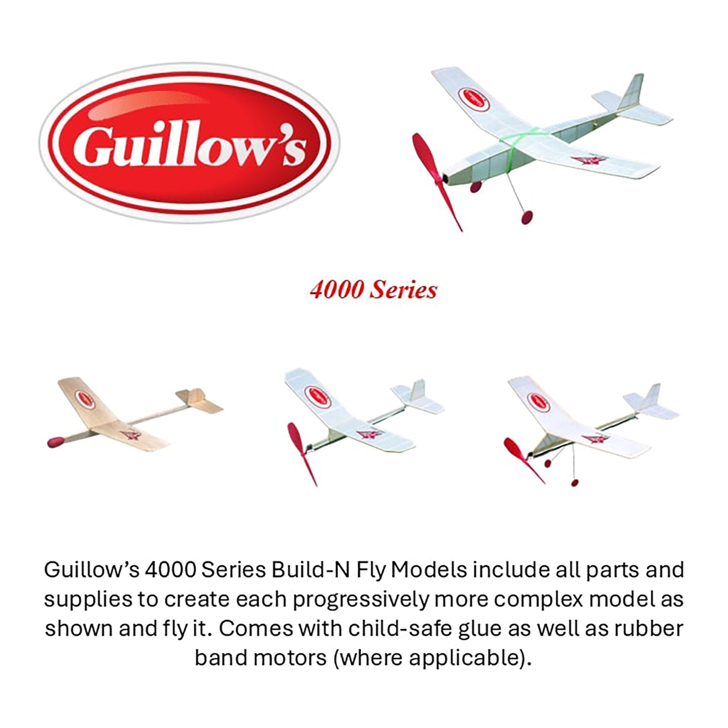 Guillow's Build-N-Fly Model Kit: Fly Boy rubber band powered glider airplane