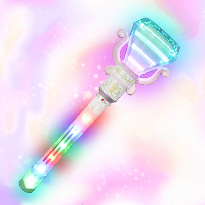 Enchanted Princess Light-Up Spinning Diamond Wand – White