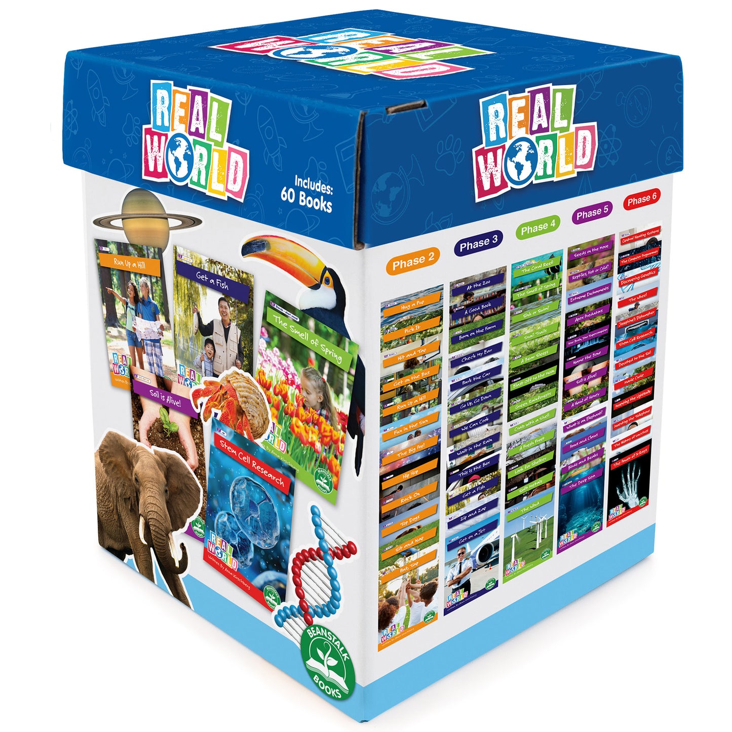 Junior Learning: Real World - Phases 2-6, 60-Book Non-Fiction Hi-Lo Decodables Set