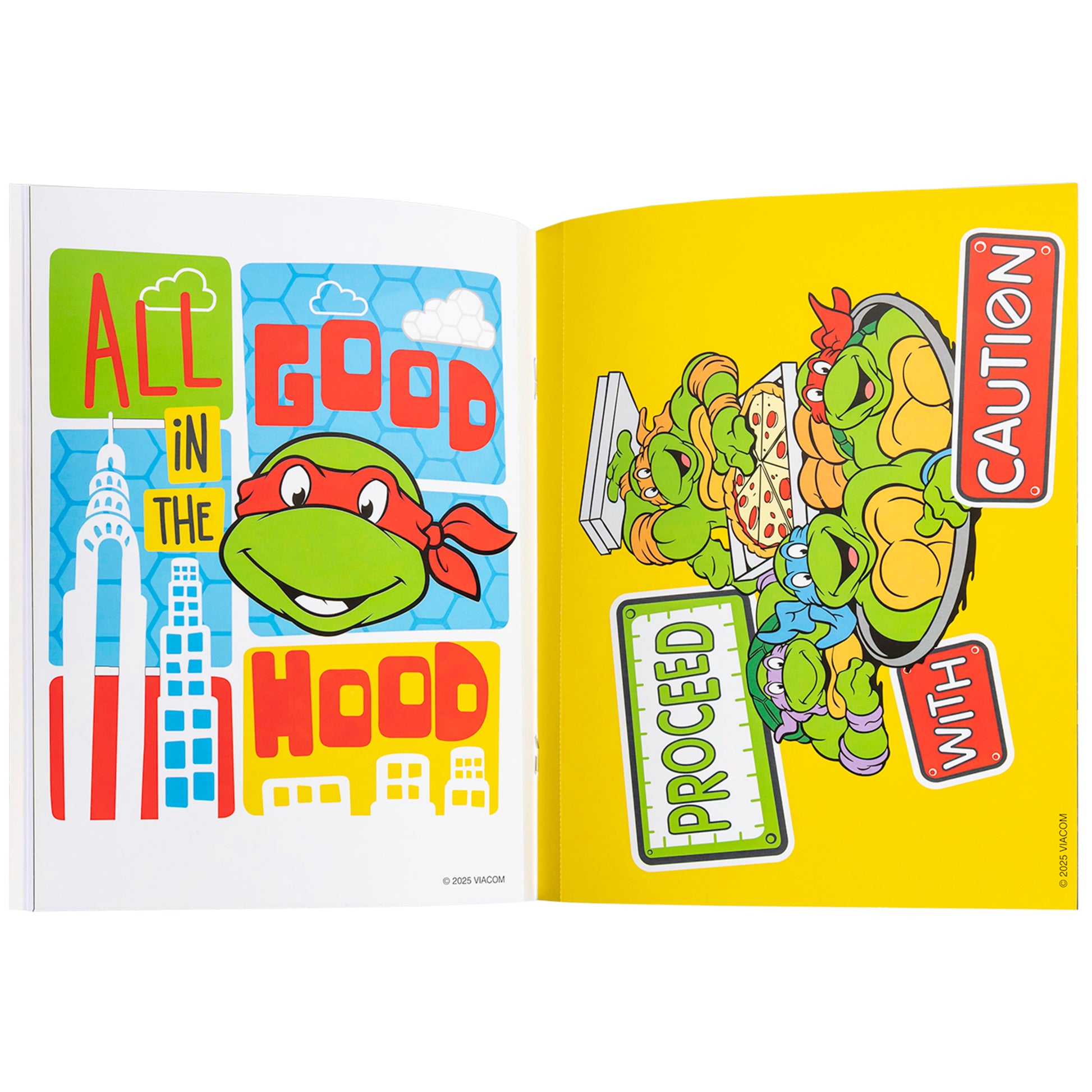 Color Activity TMNT coloring book with Teenage Mutant Ninja Turtles characters and bright yellow cover
