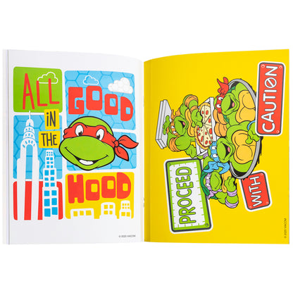 Color Activity TMNT coloring book with Teenage Mutant Ninja Turtles characters and bright yellow cover
