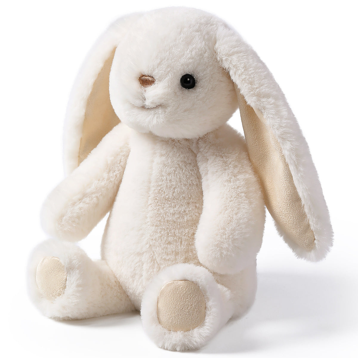 Forest Series Milky Smiling Rabbit 9.8" plush in cream and beige with long ears and embroidered smile