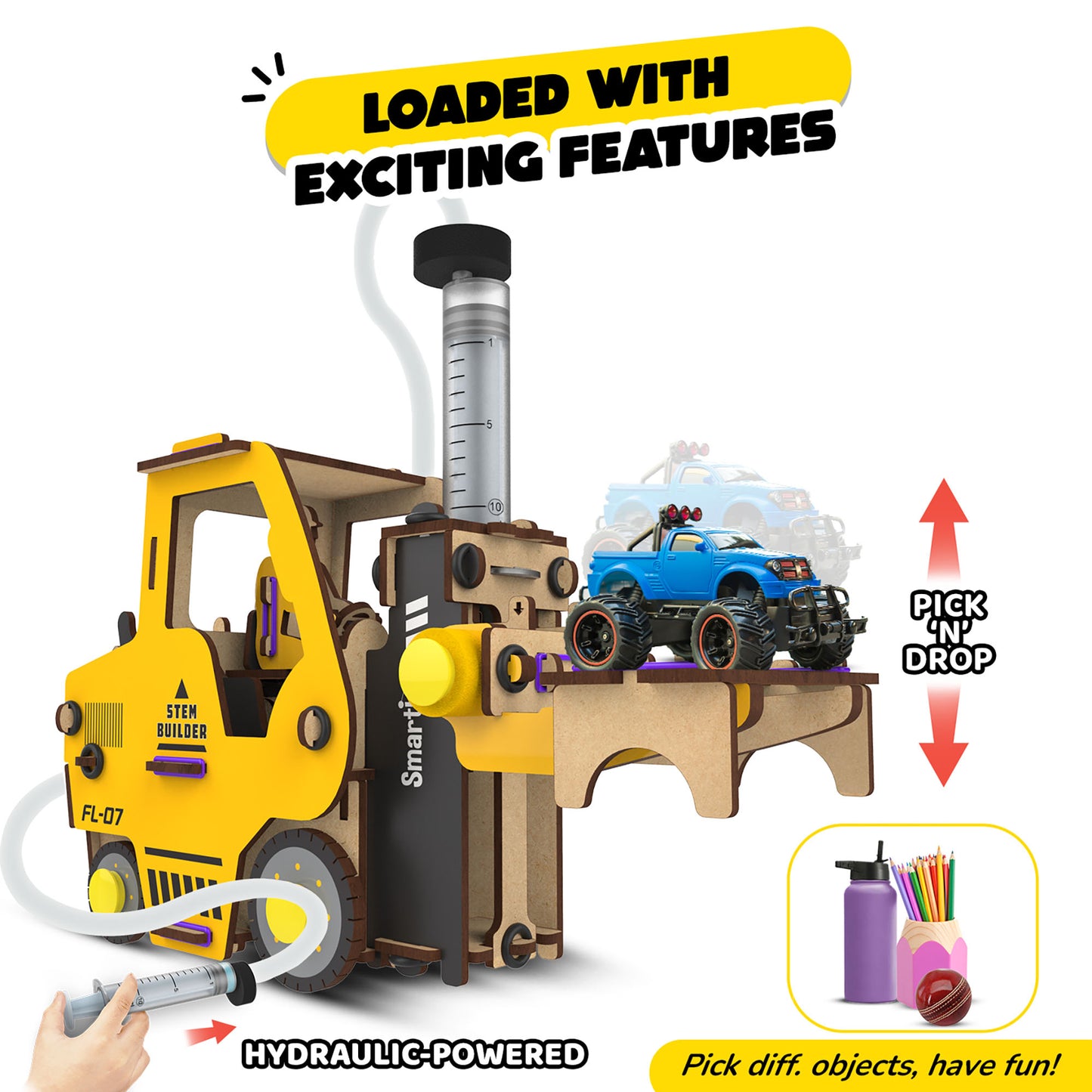 Smartivity Hydraulic Forklift - STEM DIY Science Kit for Kids