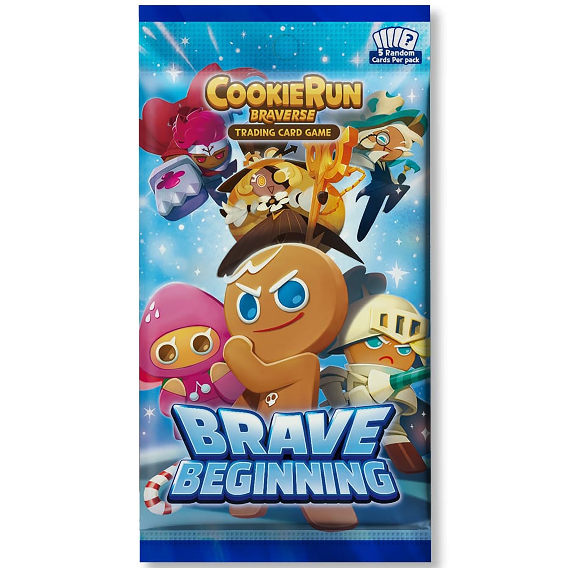CookieRun Braverse Trading Card Game Brave Beginning booster pack with gingerbread cookie character and colorful game...