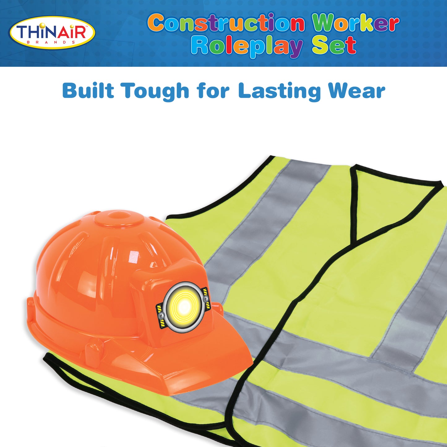 Playful Minds 12pc Construction Worker Dress-Up Set - Yellow/Orange - Kids 3+