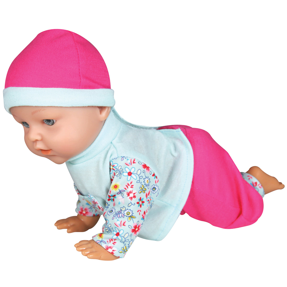 Lissi 12-Inch Interactive Crawling Baby Doll - Pink and Blue Ensemble