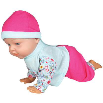 Lissi 12-Inch Interactive Crawling Baby Doll - Pink and Blue Ensemble