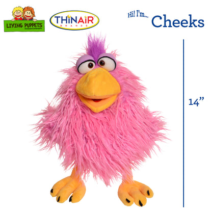 Living Puppets Cheeks The Pink Chicken Hand Puppet - 14" Plush