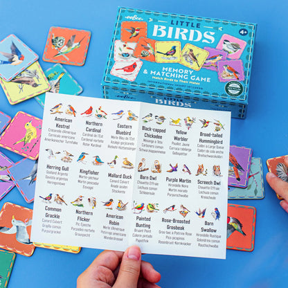 eeBoo Little Birds Memory Matching Game - 18 Illustrated Pairs