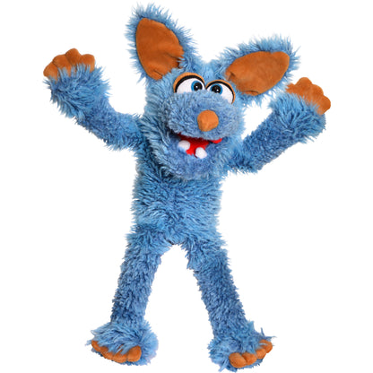 Living Puppets Handmade Fizz The Blue Dog Plush Hand Puppet