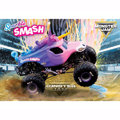 Monster Jam Sparkle Smash 100pc Puzzle with Insulated Lunch Box