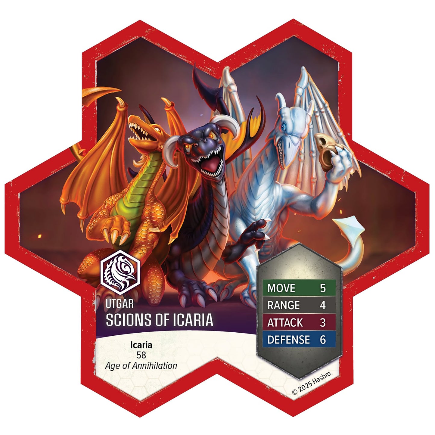 Heroscape Scions of Icaria army expansion with dragon and winged creature miniatures