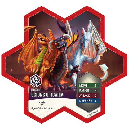 Heroscape Scions of Icaria army expansion with dragon and winged creature miniatures