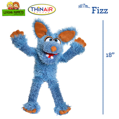Living Puppets Handmade Fizz The Blue Dog Plush Hand Puppet