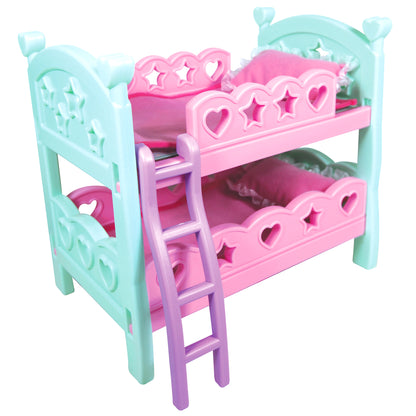 Charming Tots 12" Baby Doll Playset with Bunk Bed and High Chair - Multicolor
