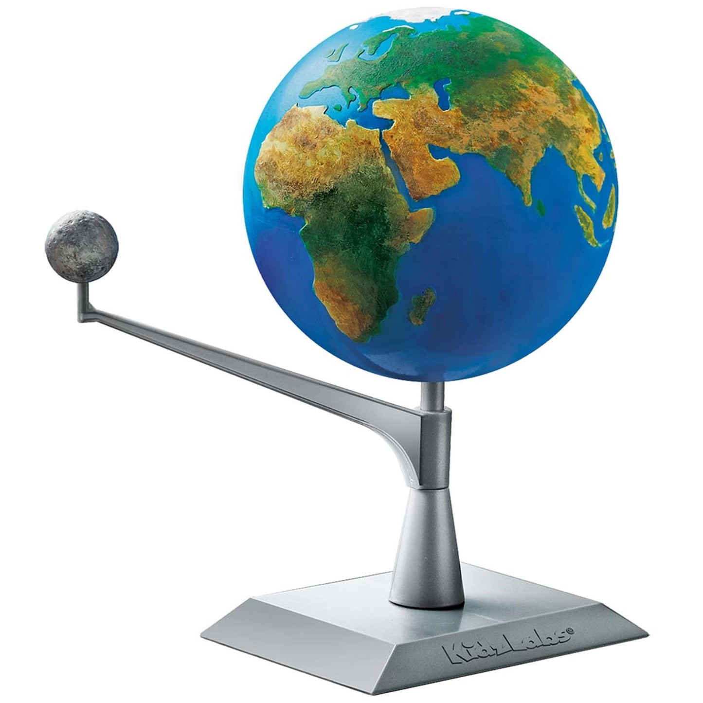 4M KidzLabs Earth Moon Model Kit with painted globe and moon on stand
