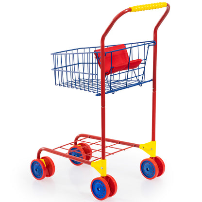 Bayer Design Shopping Cart - Grey & Blue, Grocery Pretend Play Toy for Toddlers