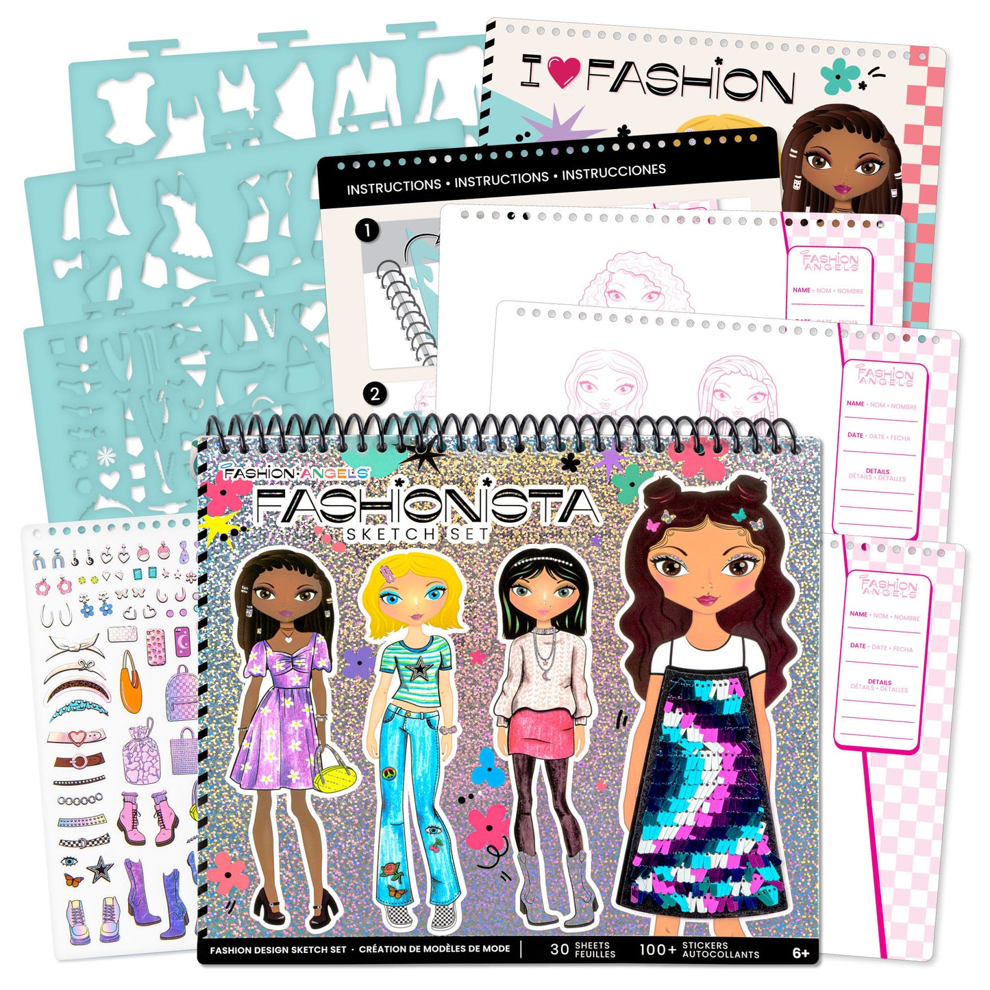 Creative Kids Sketch Portfolio Bundle: Fashionista & Beauty Guru - Design Set