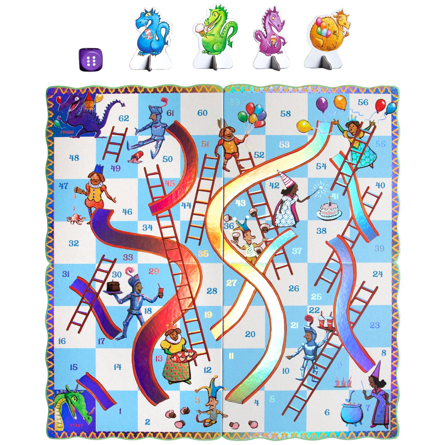 eeBoo Dragon Slips & Ladders Board Game